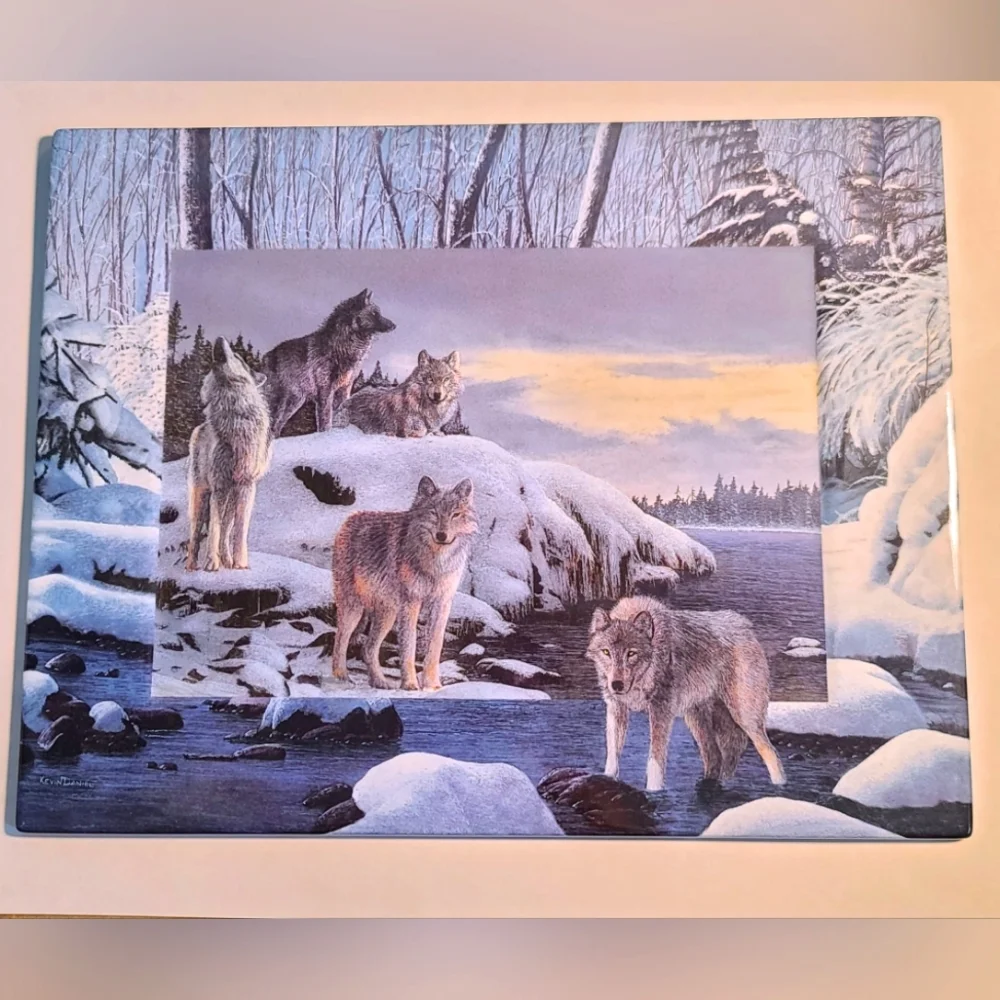 Vintage Porcelain Wolves Wall Decor Plate The Bradford Exchange